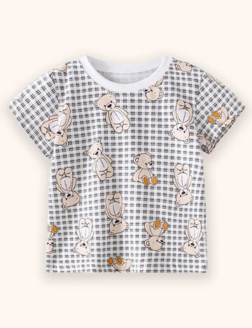 Cute Bear Printed T-shirt